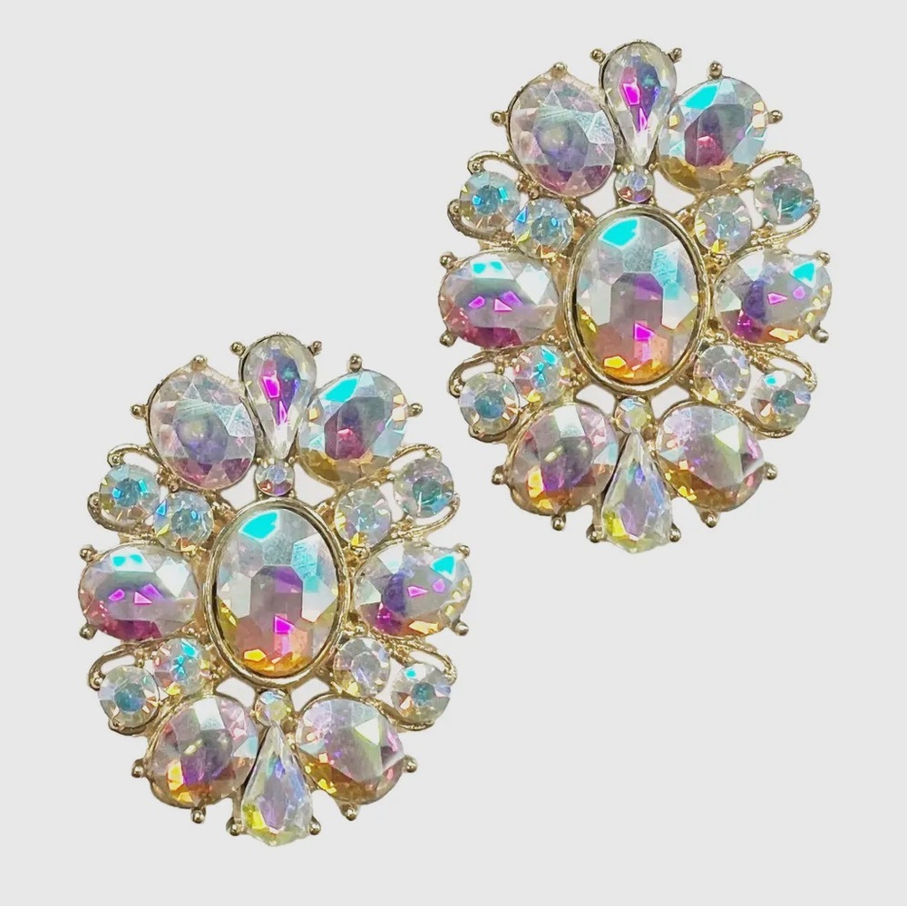 Southwestern flower studs with ab stones